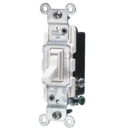 Leviton Leviton 15 amps Three Pole 3-Way Antimicrobial Treated Toggle Switch White 1 pk A1453-2AW